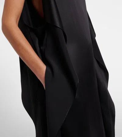 The Row Sleeveless Kylo Dress With Draped Midi Cut In Black