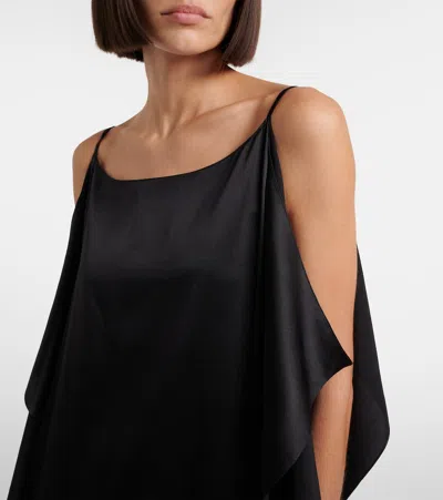 The Row Sleeveless Kylo Dress With Draped Midi Cut In Black
