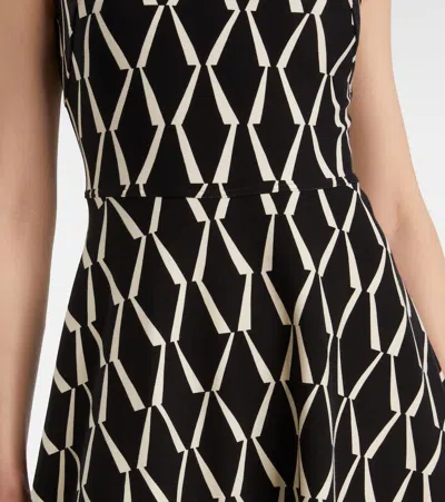 Max Mara Lampara Geo Print Jersey Midi Dress In Black