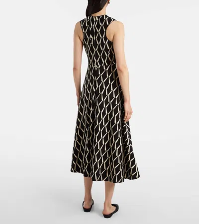 Max Mara Lampara Geo Print Jersey Midi Dress In Black