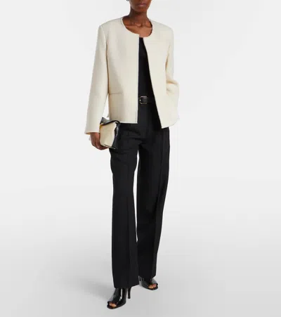 Totême Fluid Wool-blend Jacket In White