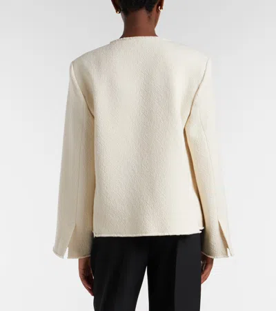 Totême Fluid Wool-blend Jacket In White