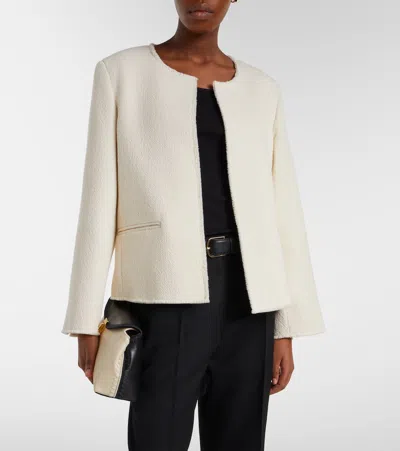 Totême Fluid Wool-blend Jacket In White