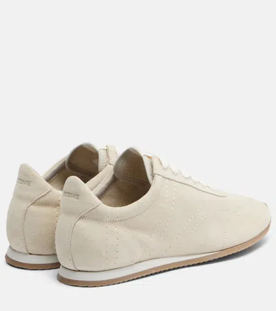 Totême Flex Suede Sneakers Stone In Multi