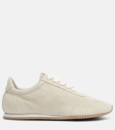 Totême Flex Suede Sneakers Stone In Multi