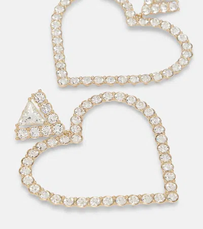 Valentino Embellished Coeur Royal Earrings In Metallic