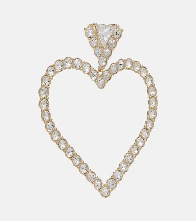 Valentino Embellished Coeur Royal Earrings In Metallic