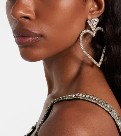 Valentino Embellished Coeur Royal Earrings In Metallic