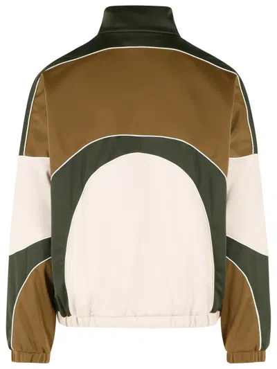 Amiri Track Polyester Cotton Jacket High Collar In Brown