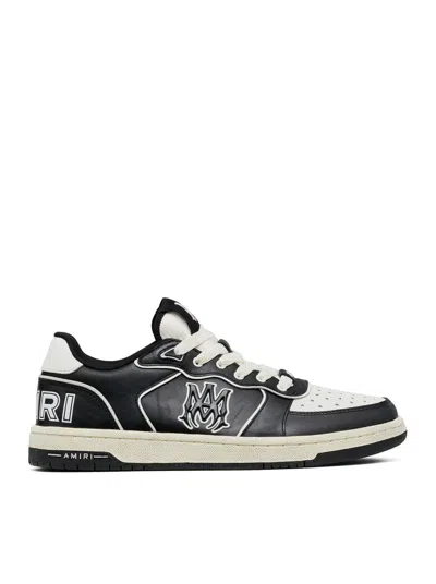Amiri Vintage Leather Sneakers With Logo Details For Men In Black