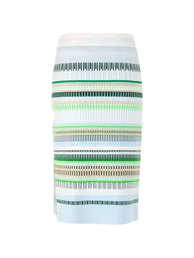 Marccain Drawstring Striped Skirt In Multi