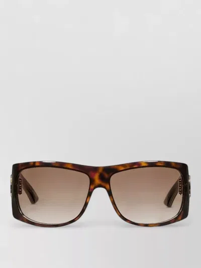 Gucci Rectangular Shape Sunglasses In Brown