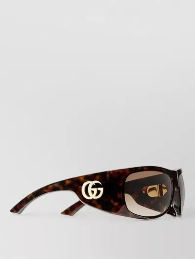 Gucci Rectangular Shape Sunglasses In Brown