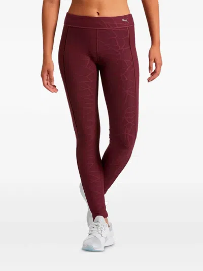 Puma Explosive Avow Tight Patterned Leggings In Red