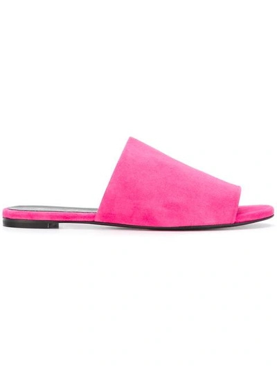 Robert Clergerie Gigy Suede Mule Slide Sandal In Pink & Purple
