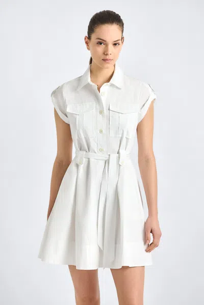 Derek Lam 10 Crosby Azora Poplin Shirt Dress In White