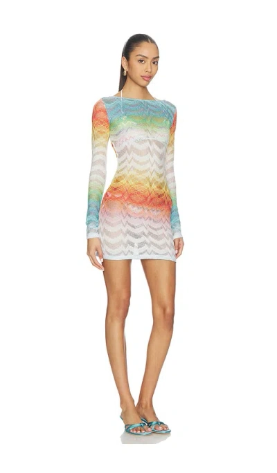 Missoni Womens Multicolor Gradient Raschel-knit Mini Dress
