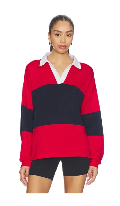 Splits59 Katie Fleece Rugby Sweatshirt In Red