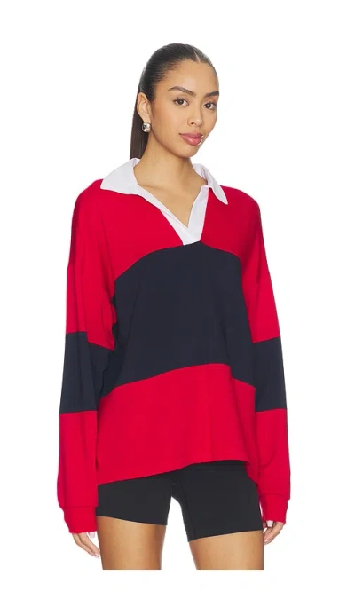 Splits59 Katie Fleece Rugby Sweatshirt In Red