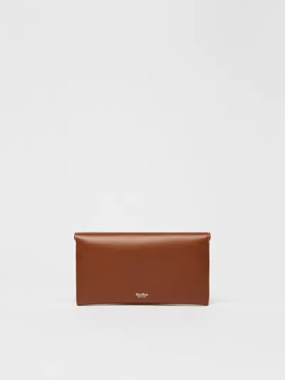 Max Mara Leather Envelope Wallet In Brown