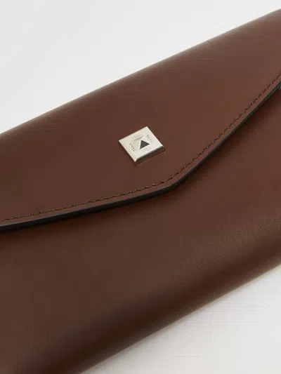 Max Mara Leather Envelope Wallet In Brown