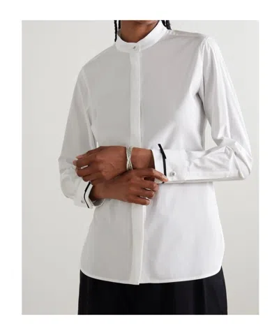 Max Mara Otranto Piped-trim Shirt In White