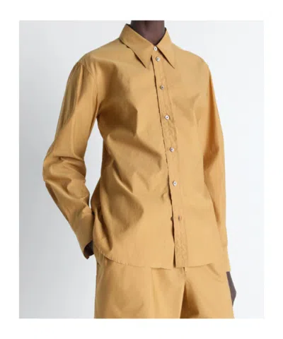 Lemaire Light Brown Regular Solid Shirt In Brown