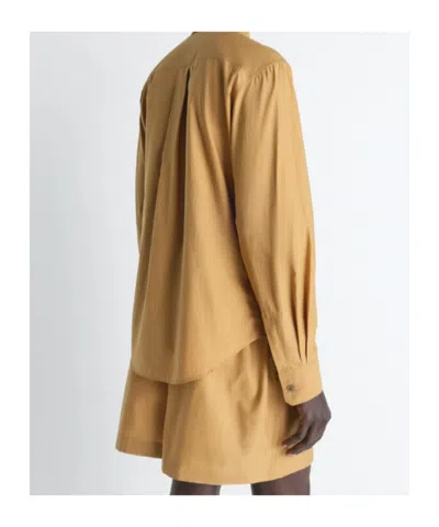 Lemaire Light Brown Regular Solid Shirt In Brown