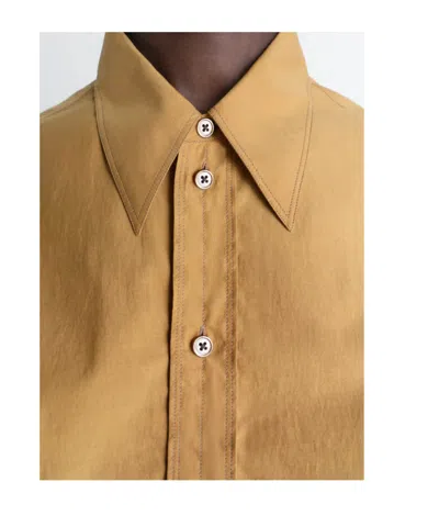 Lemaire Light Brown Regular Solid Shirt In Brown