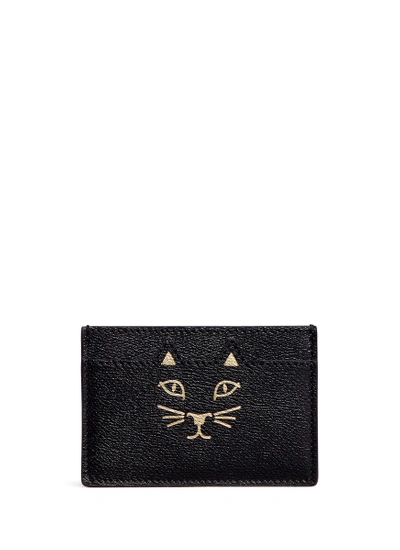 Shop Charlotte Olympia 'feline' Cat Face Leather Card Holder