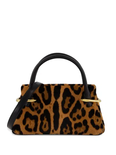 Givenchy Pinch Mini Embellished Leopard-print Calf-hair Shoulder Bag In Multi