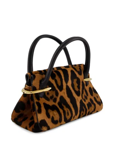Givenchy Pinch Mini Embellished Leopard-print Calf-hair Shoulder Bag In Multi