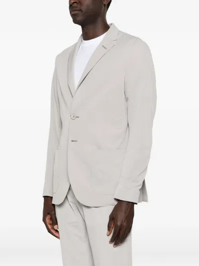 Herno Buttoned Textured Blazer In White