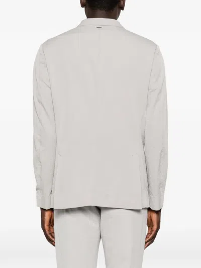 Herno Buttoned Textured Blazer In White