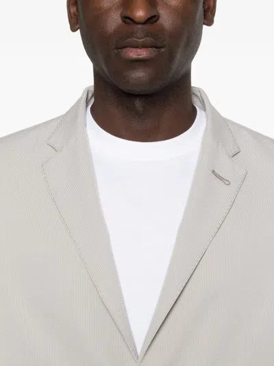 Herno Buttoned Textured Blazer In White
