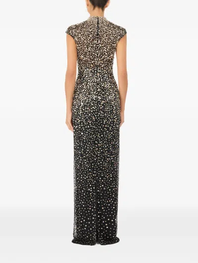 Jenny Packham Treasure Embellished Cap-sleeve Column Gown In Multi