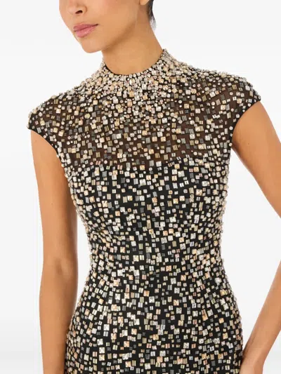 Jenny Packham Treasure Embellished Cap-sleeve Column Gown In Multi