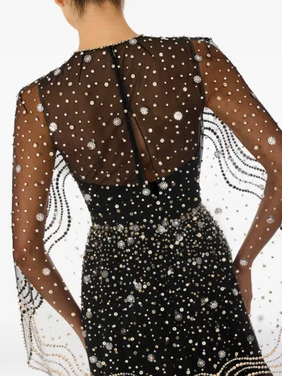 Jenny Packham Oliver Beaded-applique Maxi Dress In Black