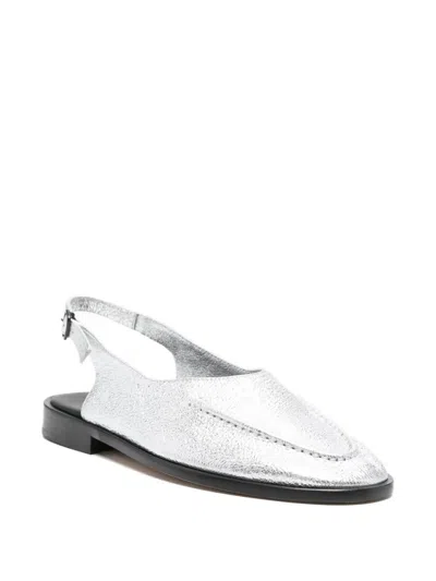 Hereu Slingback Flat Pumps In Silver