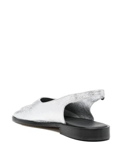 Hereu Slingback Flat Pumps In Silver