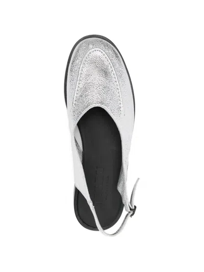 Hereu Slingback Flat Pumps In Silver
