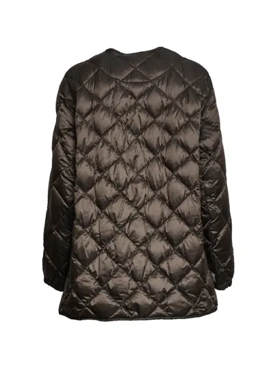 Max Mara Quilted Button Jacket In Brown