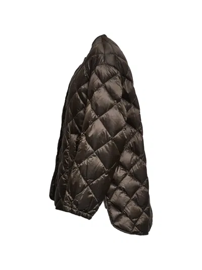 Max Mara Quilted Button Jacket In Brown