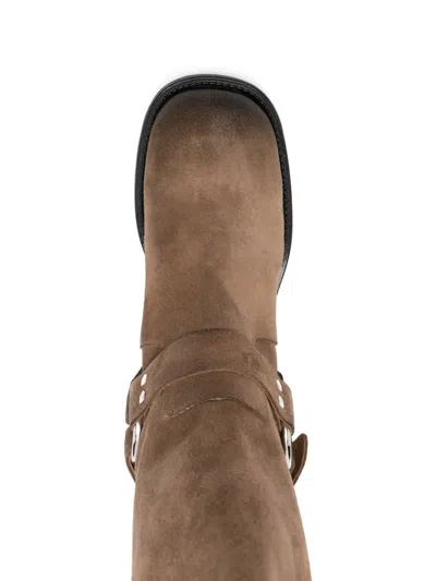 Gisel Moire Buckle-strap Boots In Multi