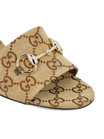 Gucci 55mm Siaga Gg Monogram Canvas Block-heel Sandals In Multi
