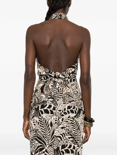 Poupette St Barth Suma Print-detail Top In Black