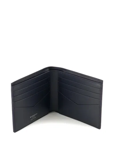Givenchy Embossed Logo Flap Wallet In Blue