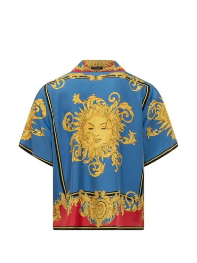 Versace Printed Silk Bowling Shirt In Multi