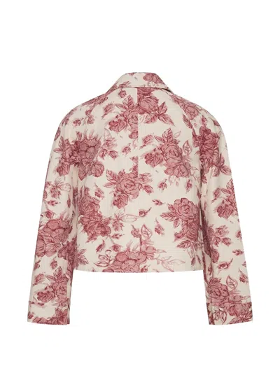 Cara Cara Andrew Floral-pattern Cropped Jacket In Pink