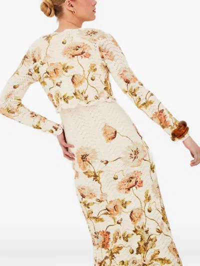 Cara Cara Sally Floral-pattern Cardigan In Neutral